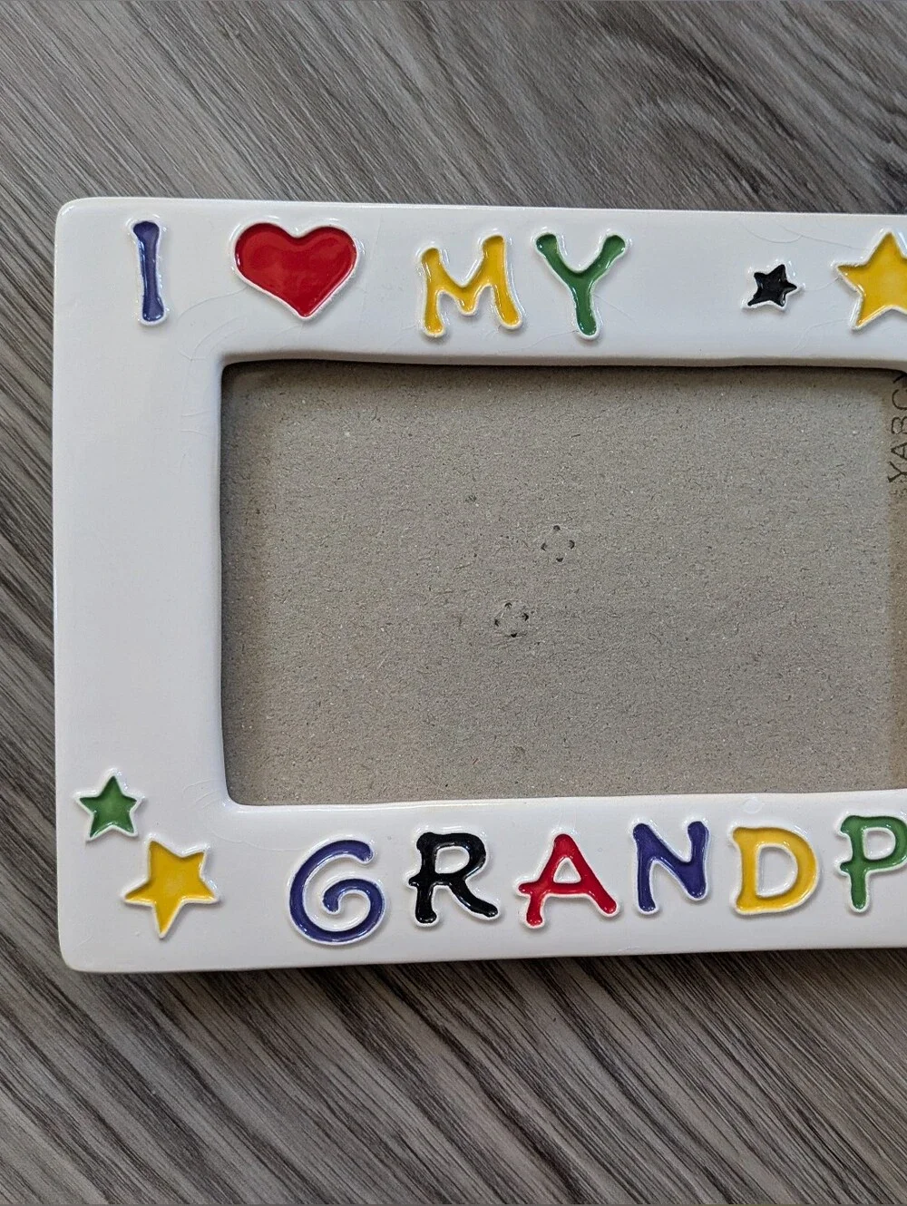 Vintage I Love My Grandpa Picture‎ Frame EUC Colorful Ceramic
